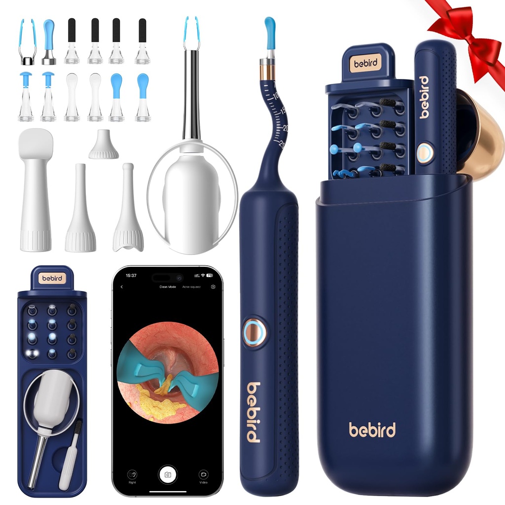 Bebird Earsight Plus R37R Ear Cleaning Camera Wax Removal Tool kit, flessibile Ear Scope Otoscope Camera Light, Visual Ear Picker Wireless Earwax Remover Pinzette per adulti e bambini