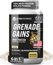 Grenade Gains Whey Isolate Polvere con Creatina, L-Carnitina & Beta-Alanina - Terzi-Party Testato, senza glutine, senza dolcificanti artificiali - USA Made, Vanilla, 24 Servings