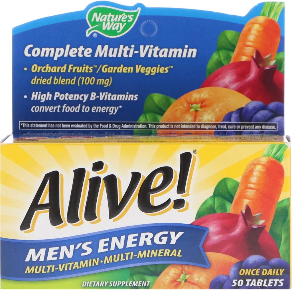 La Via della Natura Viva! Energia completa Multivitamin, alta potenza B-Vitamins, 50 compresse
