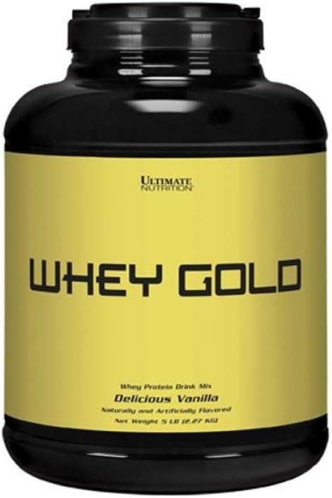 Polvere di proteine dell'oro del siero di nutrizione finale con 20 grammi di proteine, isolato di proteine del siero e aminoacidi per lo sviluppo e il recupero del muscolo, 67 Serve, Vanilla