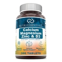 Calcium Magnesium Zink + Vitamin D3 Tabletten- Fördert starke Knochen & Zähne, Unterstützung Nerve & Muskel Funktion* (300 Zähler)