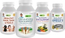 ANDREW LESSMAN 4 Product Customer Favorites Bundle - 30 Count Ciascuna di Circulation & Vein Support, capelli sani, pelle e unghie, Ultimate Eye Support, e Massimo Essential Omega-3 (Orange)