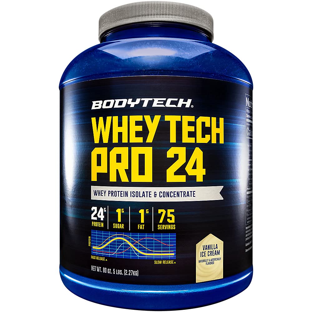 BODYTECH Whey Tech Pro24 poudre Vanilla crème glacée (5 lbs/ 75 portions)