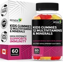 Renew Actives Kids Multivitamin 4 Gummie pro Servierung – Unterstützt Gesundheit, Haar, Haut, Nägel, Augen, starke Knochen, Zähne & Gums – Tasty & Nährstoff-Rich für wachsende Kinder – Made in Canada – 60 Gummis