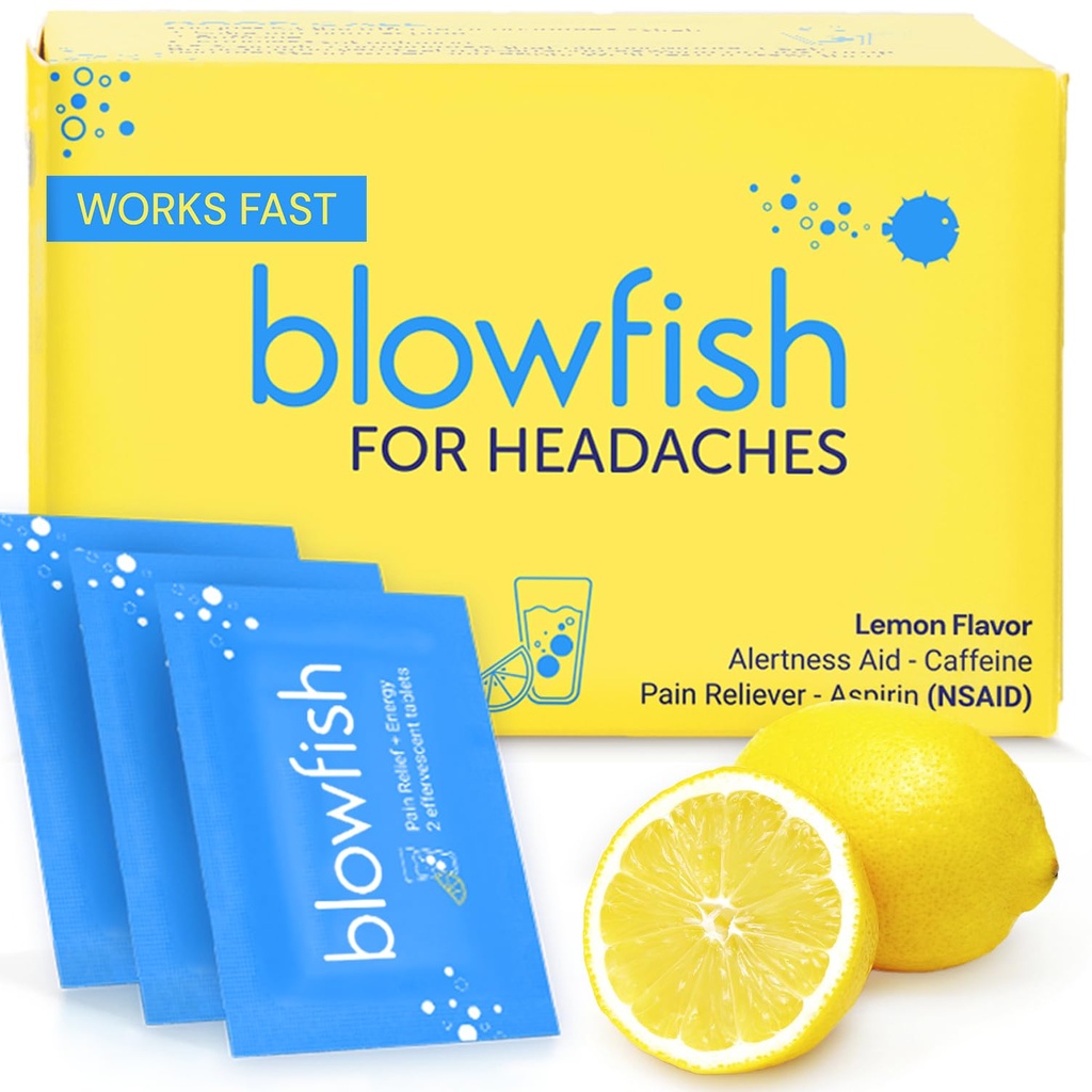 Pesce soffiante per mal di testa | Nuova forza massima Effervescente Formula Treats Headaches Fast (1 pacchetto)