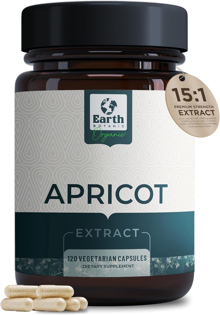 Estratto di albicocca, 1000 mg 120 capsule vegetali (Vegan, Non OGM) Integratori di erbe