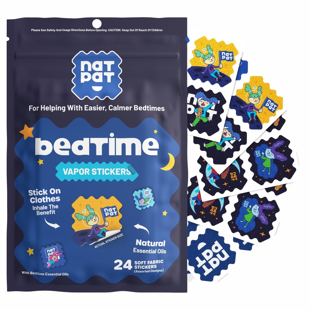 NATPAT Sleepy Patch Bed Time Adesivi per bambini - Sonno Promuovere Patch - Soluzione non tossico per un sonno migliore - Chimica e Droga gratis, Melatonin Free - Buzz Patch Naturale (24 Pack)