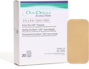 ConvaTec DuoDERM Extra Thin Control Gel Formula 2"x4" Hydrokolloid Sterile Adhesive Dressing für oberflächliche Wunden, geringe Reibung, Flexibile, Latexfrei, Wasserdicht, Rechteck, Beige, 20ct Box