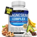 Magnesium Complex Supplement 8 Elemental 1000mg - Magnesium Glycinat, Citrat, Malat, Taurat, Chelat für einfache Absorption für Knochen, Muskel, Erholung, Energie, Vegan Non-GMO 90 Kapseln