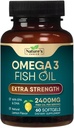 Omega 3 Fischöl-Ergänzung 2400 mg - Dreifache Stärke EPA & DHA Fischöl Omega 3, Essential Fatty Acids Supplement Softgels, Brain & Heart Health Support Supplements, Gluten Free Non-GMO, 60 Softgels