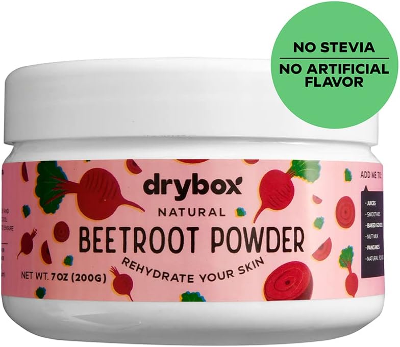 Drybox Beetroot Powder, Pure Non-GMO Beets Superfood, Nitric Oxide Booster, 7 Unzen (200 Gramm)