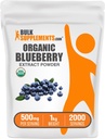 BulkSupplements.com Organic Blueberry Extract Powder - Blueberry Extract Supplement, Antioxidant Support - Vegan & Glutenfrei, 500mg pro Servierung, 1kg (2.2 lbs) (Pack von 1)