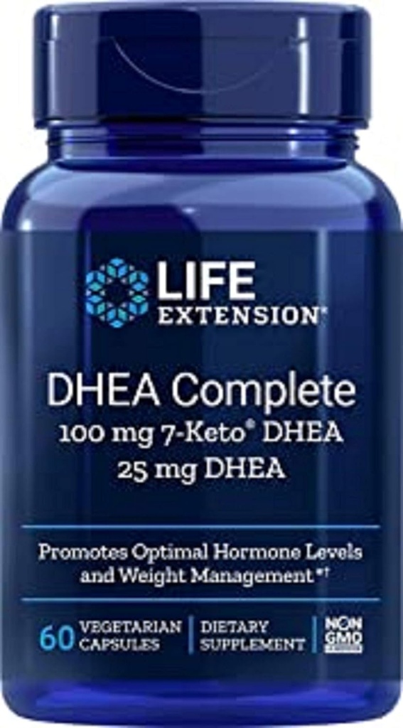 Life Extension DHEA Complete, 100 mg 7-Keto DHEA, 25 mg DHEA, 60 Kapseln