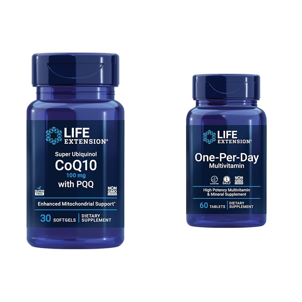Lebensverlängerung Super Ubiquinol CoQ10 mit PQQ, CoQ10, PQQ, shilajit, Herzgesundheit & One-Per-Day Multivitamin – Verpackt mit über 25 Vitaminen, Mineralien & Pflanzenextrakte