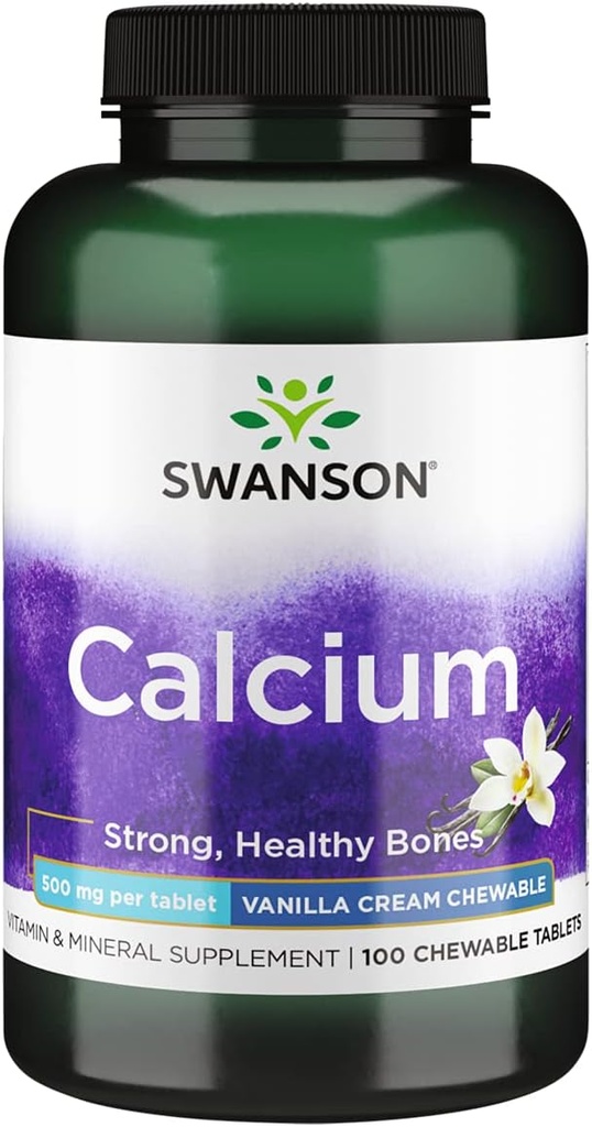 Swanson Crème Calcium-Vanilla 500MG 100 TABS