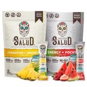 Salud 2-Pack | 2-in-1 Hydration + Immunität (Pineapple) & Energy + Focus (Strawberry Watermelon) – 15 Servierungen Jede, Agua Fresca Drink Mix, Non-GMO, Glutenfrei, Vegan, Low Calorie, 1g Zucker