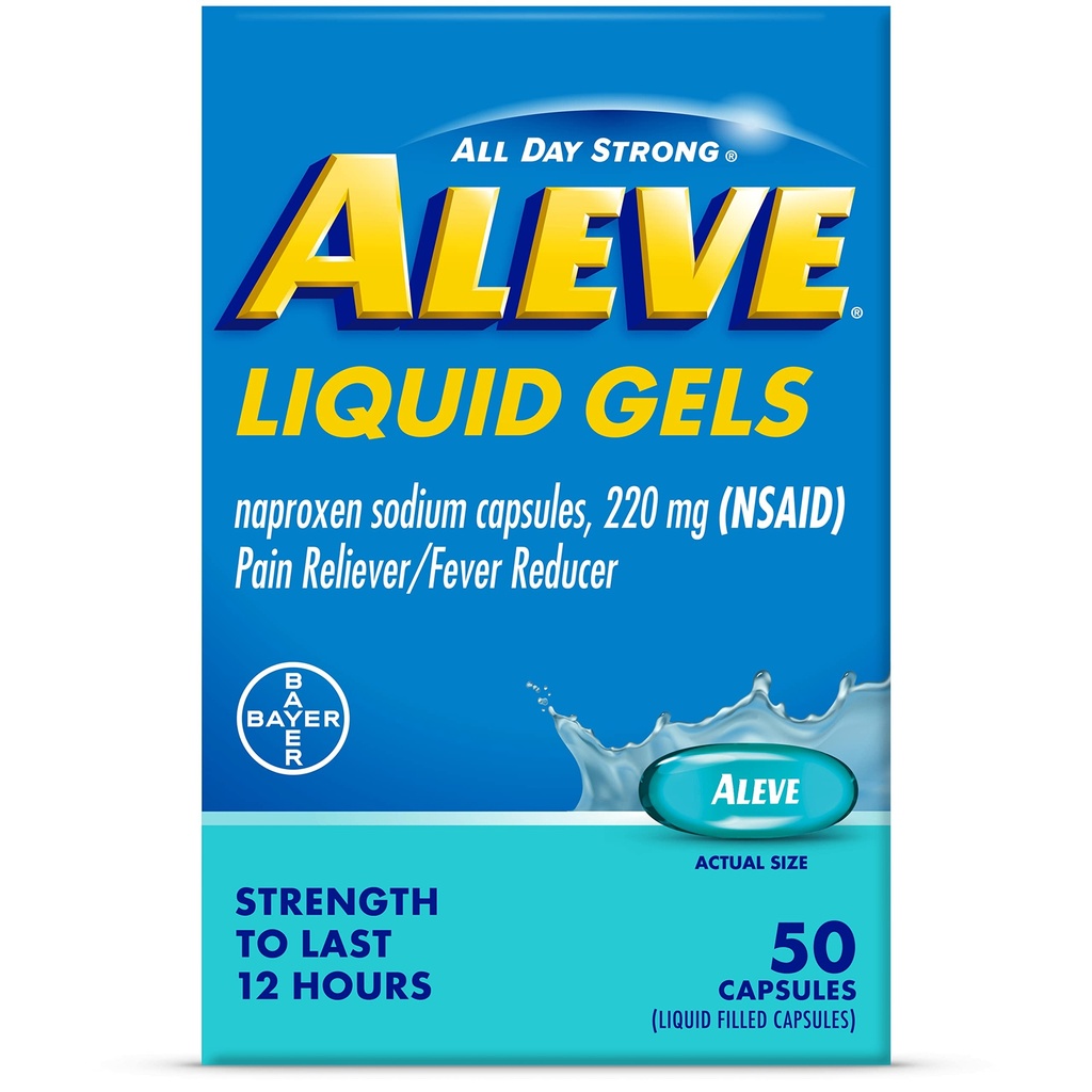 Aleve Liquid Gels, Naproxen-Natrium für Schmerzlinderung ‐ 50 Graf