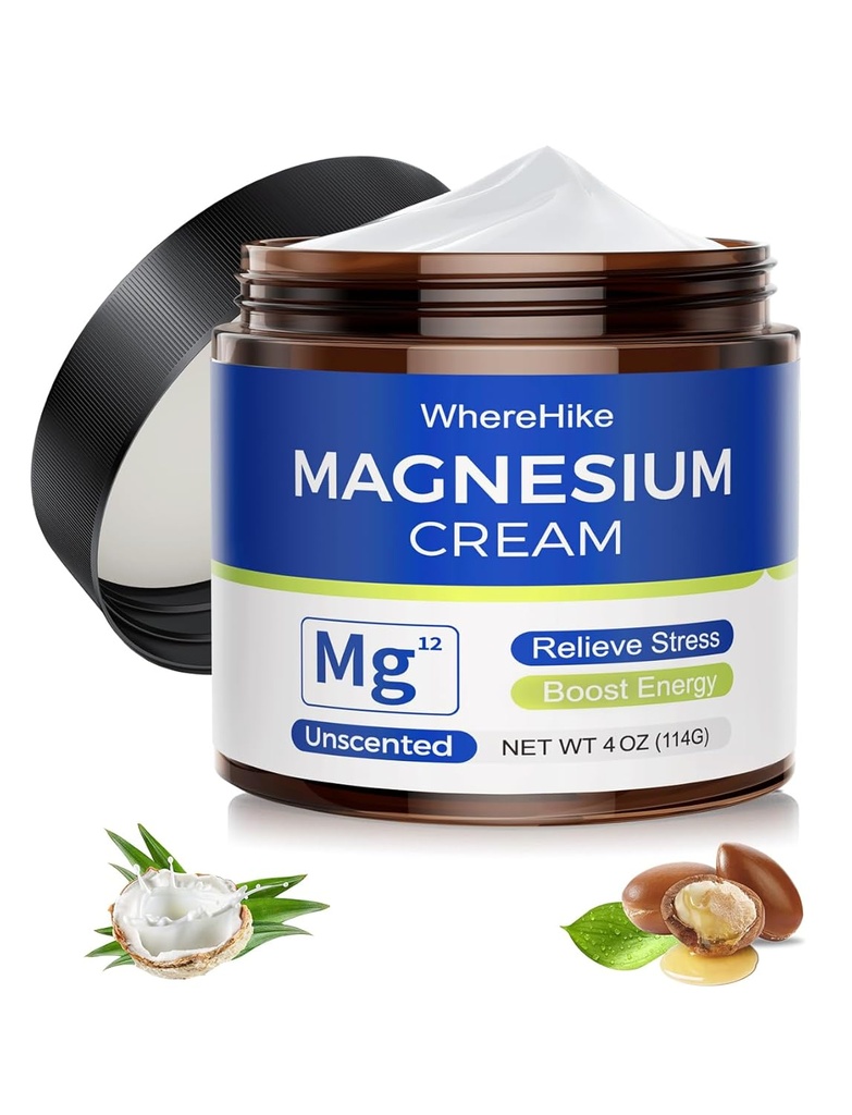 Natürliche topische Magnesiumcreme für Schlaf,Nighttime Magnesium Lotion für Schmerz und Leg Cramps,Muscle Relaxation,Calm,Deep Hydration für Hautpflege-Unscented