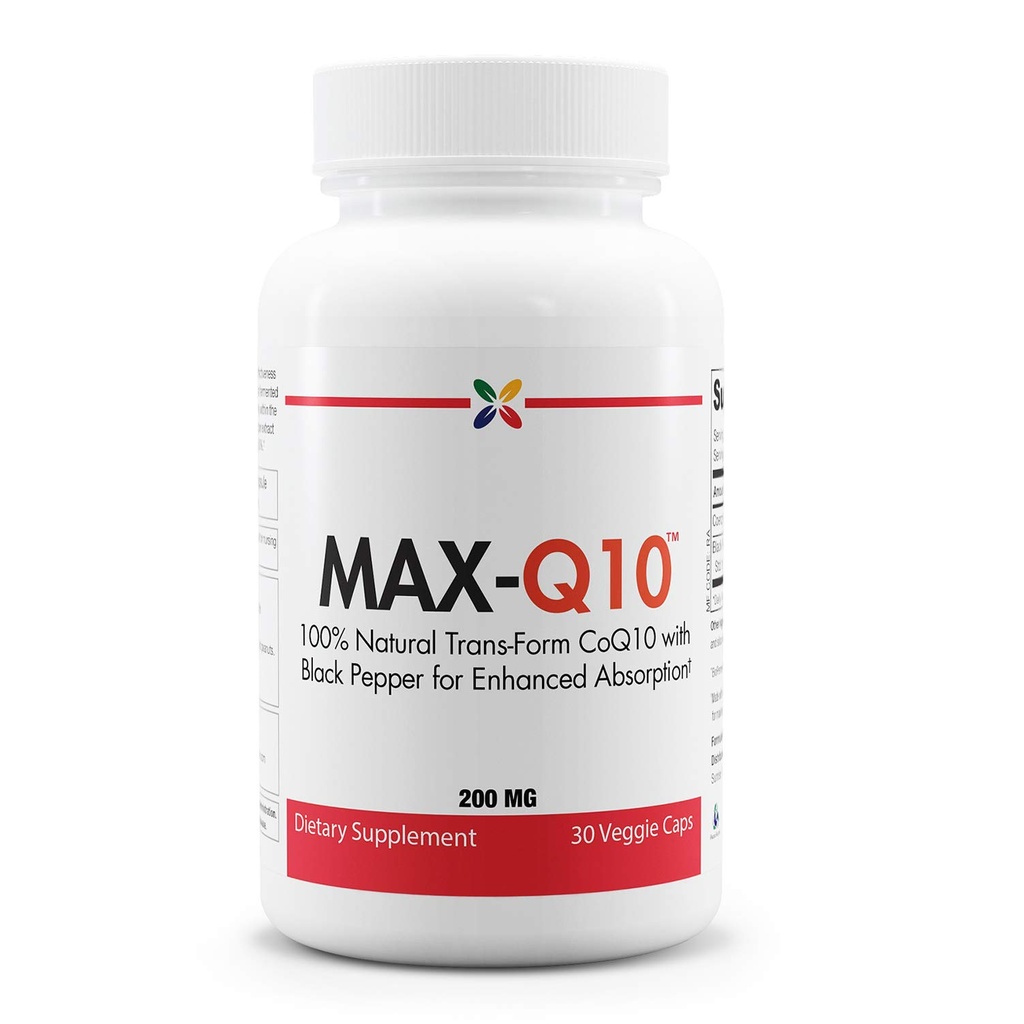 MAX-Q10 CoEnzyme mit Kaneka Q10 und Enhanced BioPerine Black Pepper Extract für hohe Absorption, Herzgesundheit, Energieproduktion 200 mg Kapseln