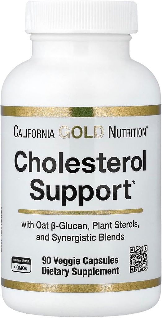 California Gold Nutrition Cholesterol Unterstützung mit Hafer ß-Glucan Konzentrat, Pflanzen Sterole, Veggie & Digestive Blend, 90 Veggie Kapseln