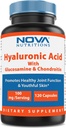 Nova Nutritions Acide hyaluronique 100mg/serveur - Promotion de la peau juvénile et de la fonction articulaire saine 120 Capsules