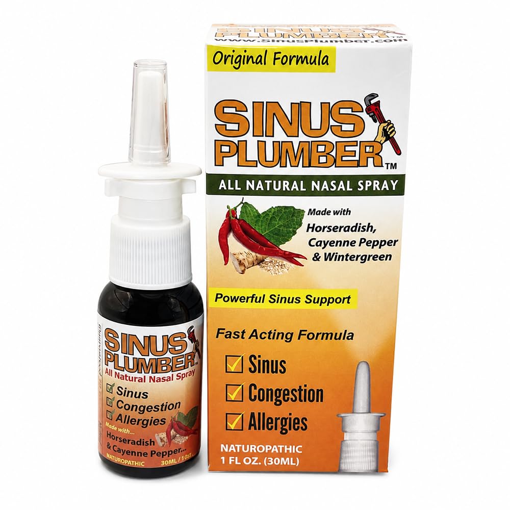 Sinus Plumber Pepper Nasal Spray, Allergy e Sinus Relief, Congestione, Mal di testa, 1 fl oz