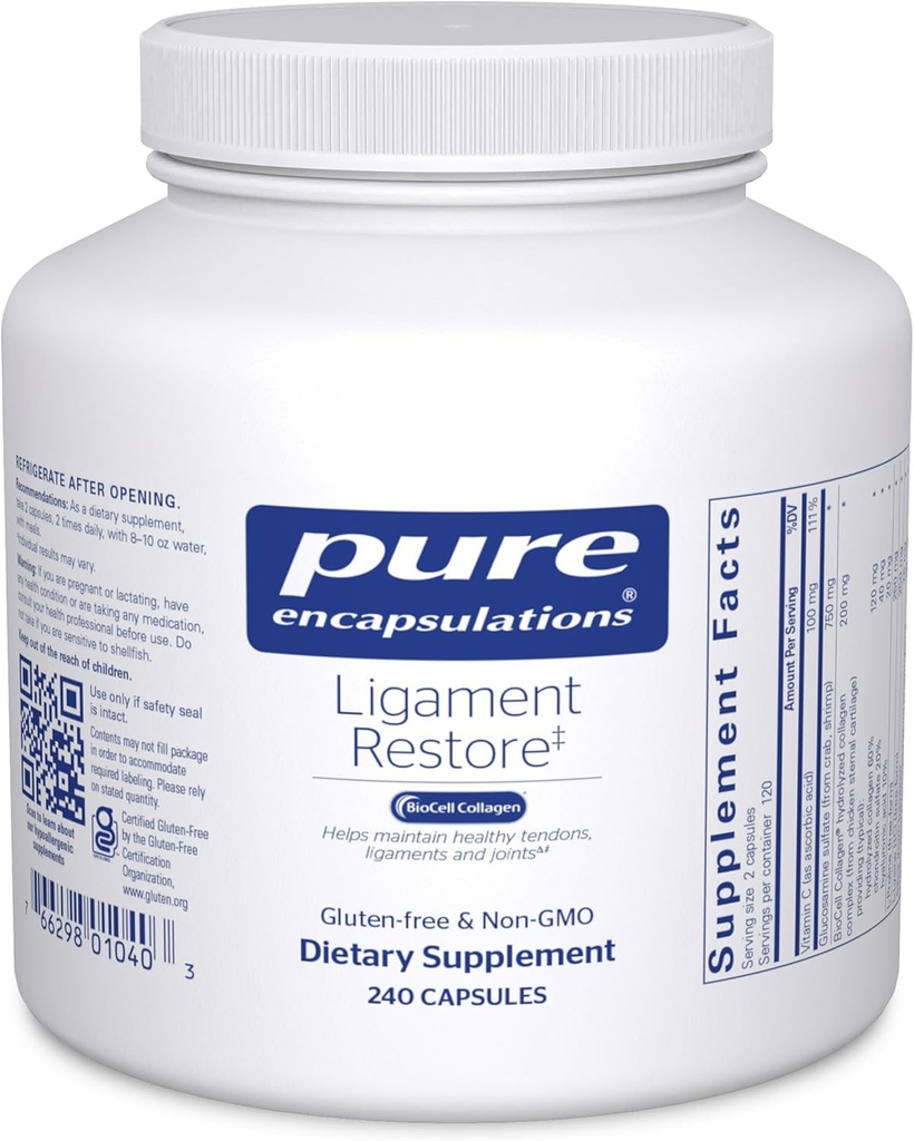 Pure Encapsulations - Ligament Restore - Nahrungsergänzung hilft gesunden Tendons, Ligaments und Gelenke - 240 Kapseln