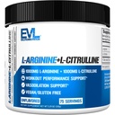 Evlution Nutrition L-Arginin + L-Citrulline - Endurance + Workout Performance Supplement - 2000mg Complex - Vasodilation + Nitric Oxid Support - Vegan + Glutenfreies Pulver - 75 Portionen