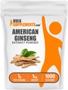 BulkSupplements.com American Ginseng Extract Powder - Ginseng Supplement, Herbal Supplements - Gluten Free, 1g per Serving, 1kg (2.2 lbs) (Pack of 1)