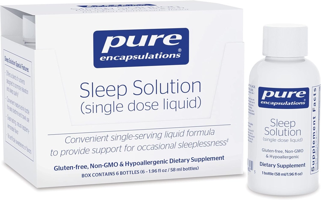 Soluzione di sonno incapsulamento puro (Single Dose Liquid) per fornire supporto per l'insonnia occasionale | 6 bottiglie