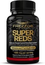 FREZZOR Super Reds Capsule con UAF1000+, All-Natural New Zealand Red Superfood Energy, Essential Red Fruits Veggies& Beets, Antiossidanti, Enzimi, Integratori Energetici, 90 Capsule, 1 Bottiglia