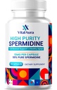 Vital Aura Spermidine Supplemento - 10mg x 120 Capsule | 4 mesi Fornitura di alta purezza Spermidina per l'invecchiamento sano, il cervello e la salute cellulare - 100x Più Potente dell'estratto di Germ di grano