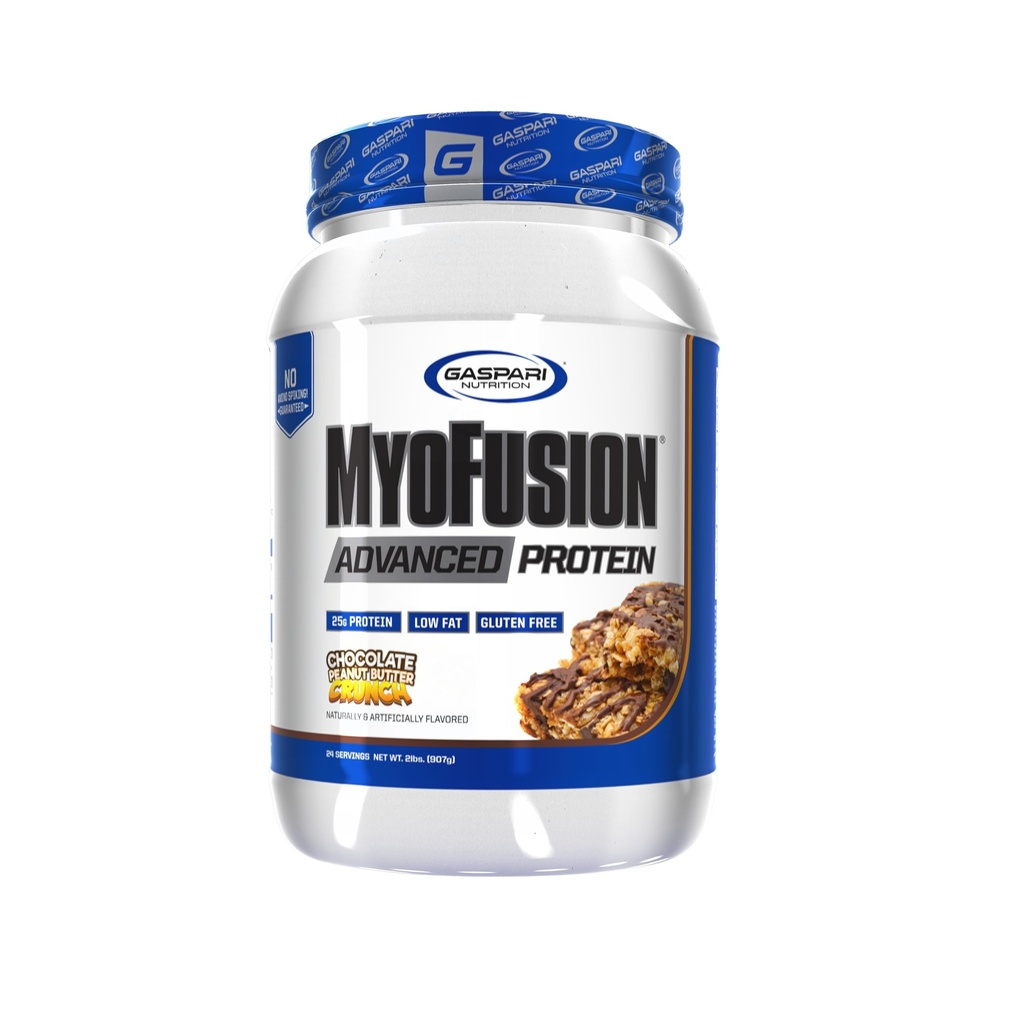 Gaspari Nutrition Myofusion Advanced Protein, Protein Blend with Whey Protein, Casein Protein e Isolate Protein, Low Fat and Gluten Free (Chocolate Peanut Butter Crunch, 2 Pound)
