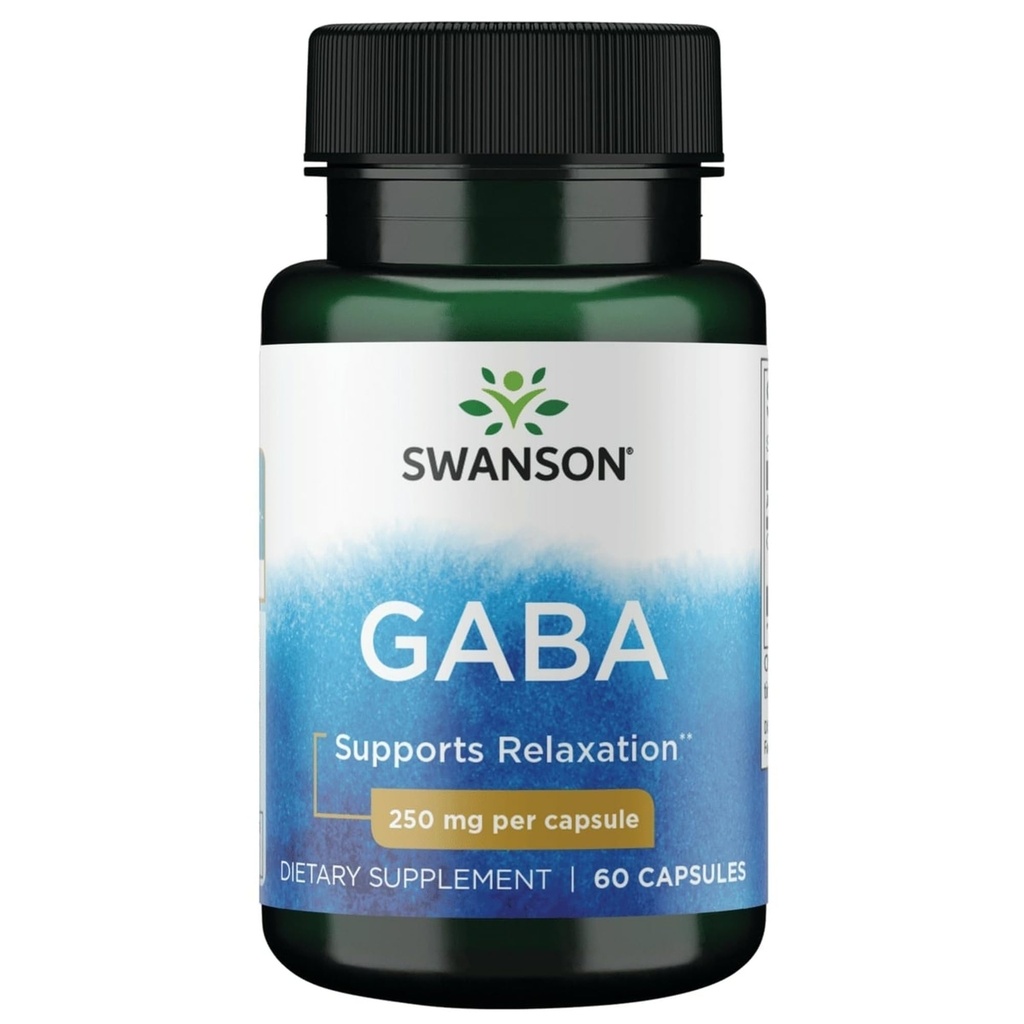 Swanson GABA Gamma Amino Acidbuttersäure 250 Milligramme 60 Kapseln