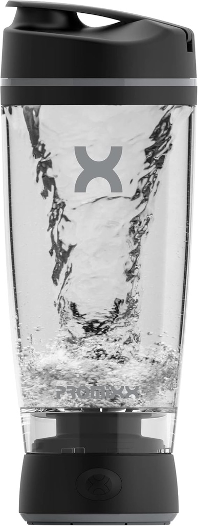 Bouteille de shaker originale Promixx - Batterie pour shakes de protéines lisses - sans BPA, 20oz tasse (noir)