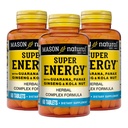 MASON Super Energy NATURAL, realizzato con Guarana, Panax Ginseng & Kola Nut per prestazioni ottimali & Energy, alimentazione di 90 giorni, 60 compresse (pacchetto di 3)