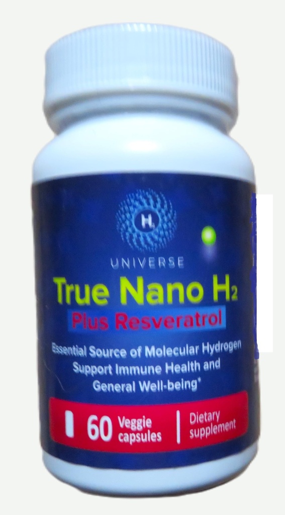True Nano Resveratrol Supplement, 60 Capsules, Supports Immune Health and Anti-Aging