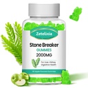 Chanca Piedra Stone Breaker Gummies, supplément à base de plantes biologiques pour le nettoyage du rein et la santé de la vésicule, dissolver les pierres de rein, sans sucre, végétalien, non-OGM, saveur de pomme, 60 comte