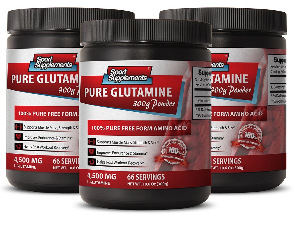 Booster Cerveau et Mémoire - Pure GLUTAMINE Powder 4 500MG - Immune Support, supplément de poudre de glutamine, suppléments de booster d'énergie, l glutamine pre Workout, l glutamine Post Workout 3 bouteille (900g)