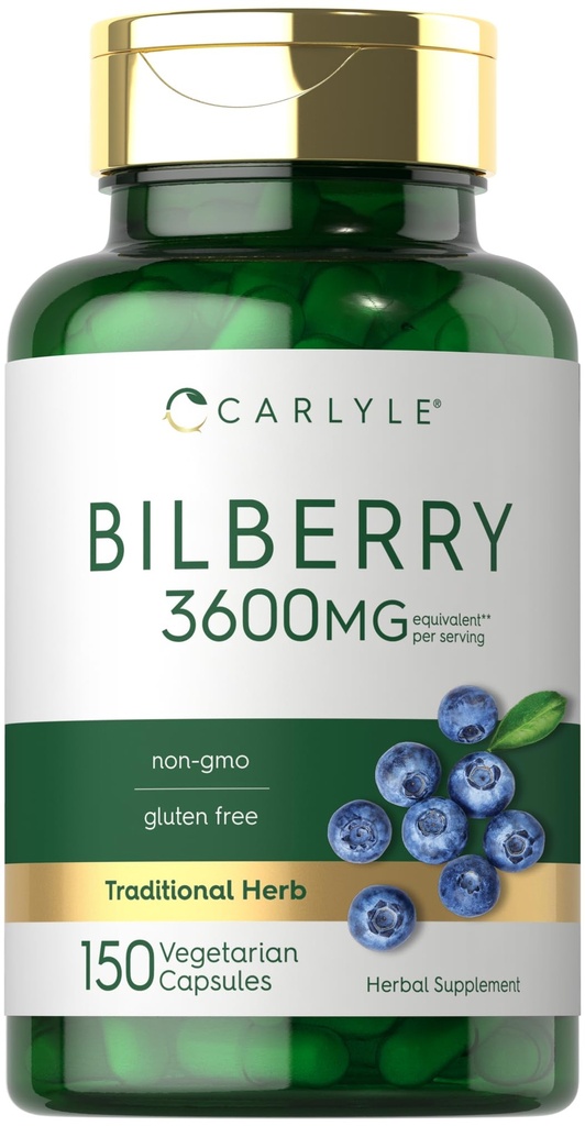 Carlyle Bilberry Extract Capsules | 150 Count | Vegetarian, Non-GMO, Gluten Free Fruit Supplement