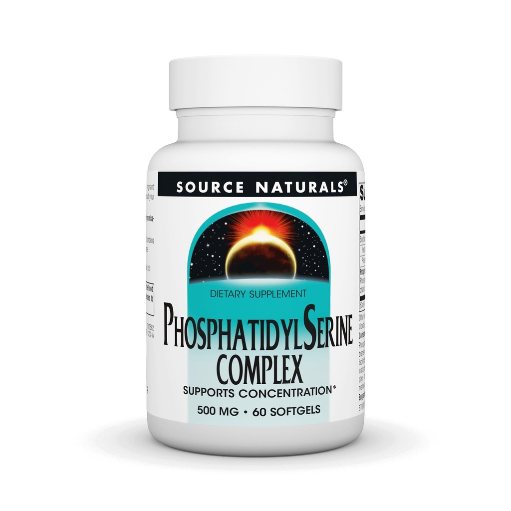 Fonte Naturals Phosphatidyl Serine Complex Stablilized Enzyme Supplement 500mg - 100% Pure - 60 Softgels