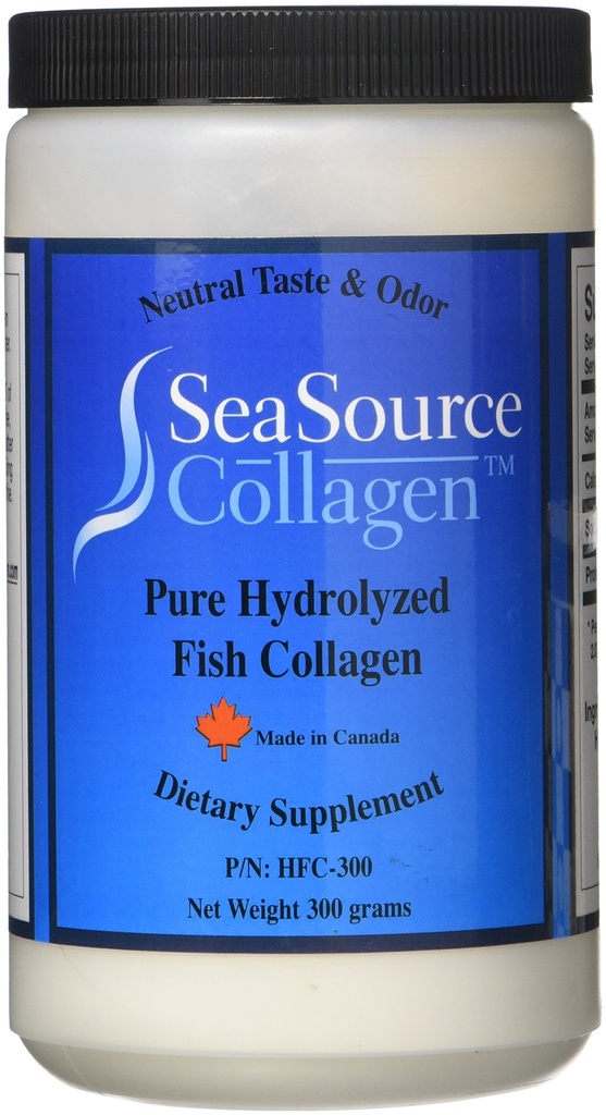SeaSourceTM Collagen Pure HYDROLYZED Fish Collagen Integratore alimentare Polvere - Made in Canada da The Skins of Wild Caught Cod.