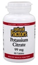 Facteurs naturels - Citrate de potassium 99mg, soutient les muscles sains, les nerfs et le cœur, 90 comprimés