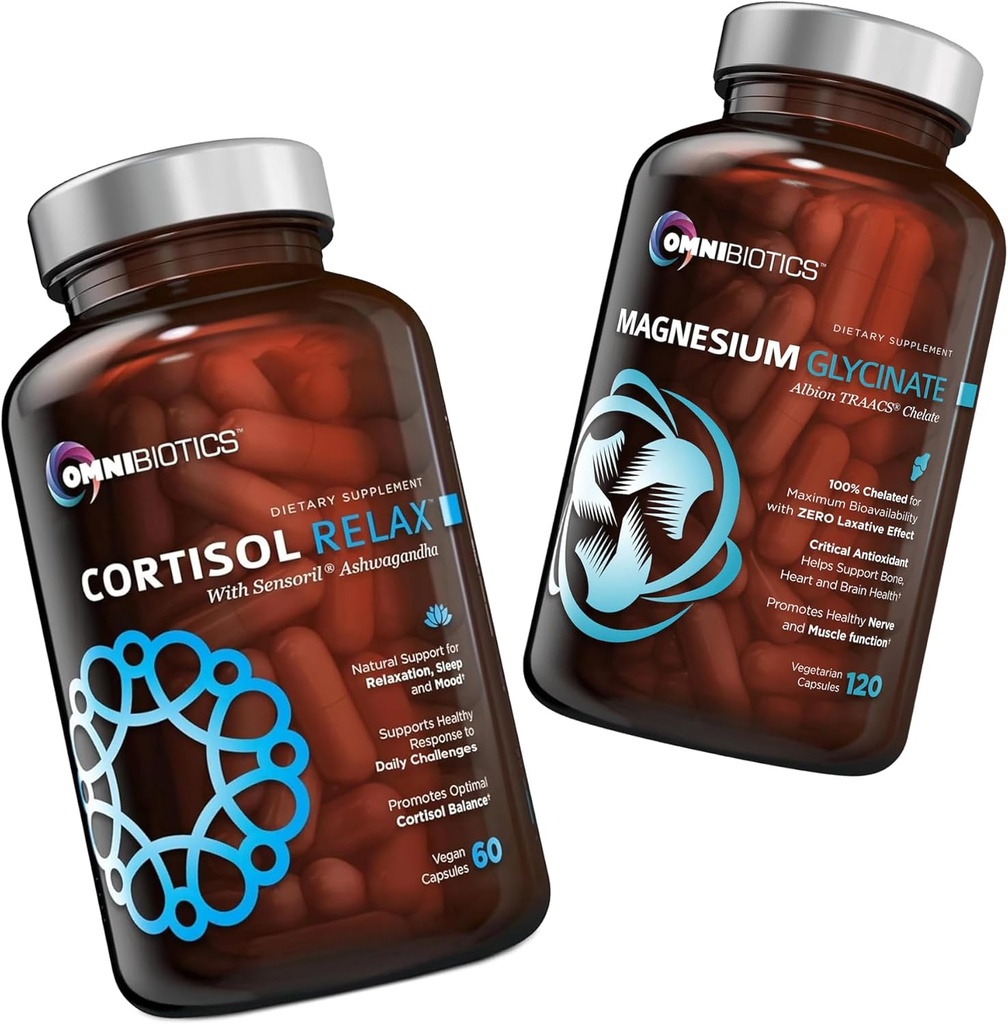 OmniBiotics Cortisol Relax Supplemento + Magnesio Glycinate
