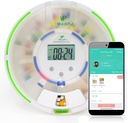 EziMedPil Bluetooth Pill Dispenser w/Sound & Light & App Alert, fino a 9 allarmi/giorno, Ezi-Read LCD, Frosted Lid & Locked 28-Day Medication Dispenser for Protecting Pills Privacy