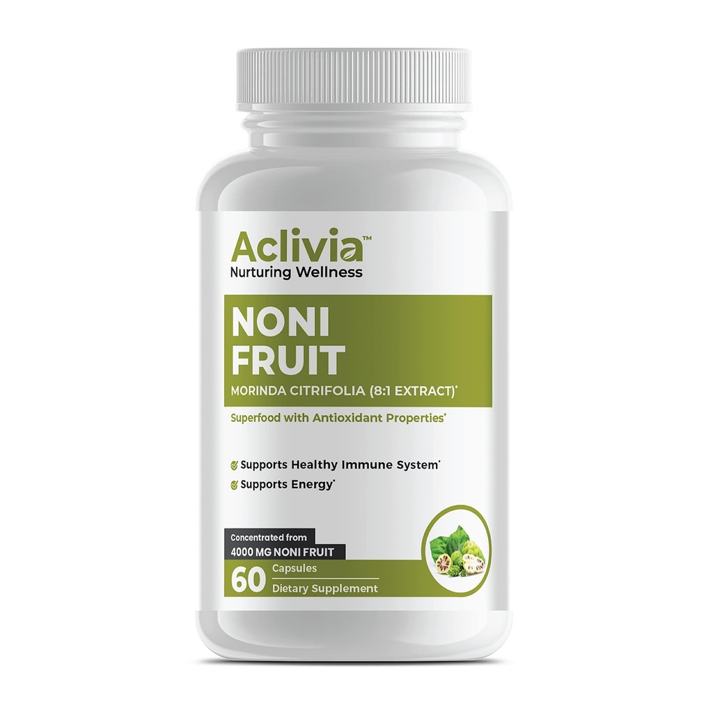 Organic Hawaiian Noni Fruit Capsule 4000 mg - Dianabol Citrifolia Supplemento - Non OGM, Senza glutine, USA Made, Nessun Additivi artificiali (60 Conte)