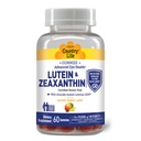 Country Life Lutein Gummies avec Lutemax 2020, 60 Ct, supplément de soutien pour les yeux naturels à croquer, Marigold Lutein, Zeaxanthin, Eye Health & Macular Support, non-OGM, Pectine de fruits naturels, végétalien