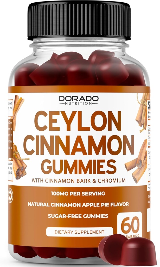 Ceylon Cinnamon Gummies (60 Count) Apfelessig Cinnamon, Turmeric, Berberine & Ginseng für Verdauung Gesamt Wellness Support - Ceylon Supplements - Vegan Safe & USA Made