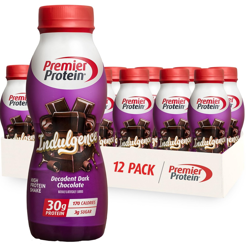 Agitazione proteica, 30g Protein, 3g Zucchero, Cioccolato scuro Decadente, 11,5 fl oz, Confezione da 12