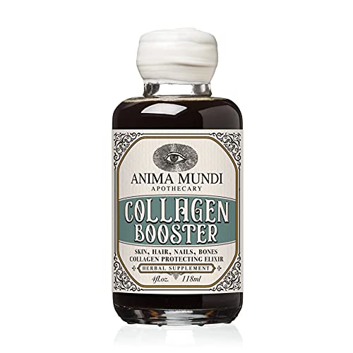 Anima Mundi Apothicary Plant Based Collagen Booster Elixir - Supplément Beauté Vegan pour la peau, les cheveux et les ongles - Herbal Liquid with Fo Ti, Nettle & More - Anima Mundi Beauty Suppléments (4oz / 118ml)